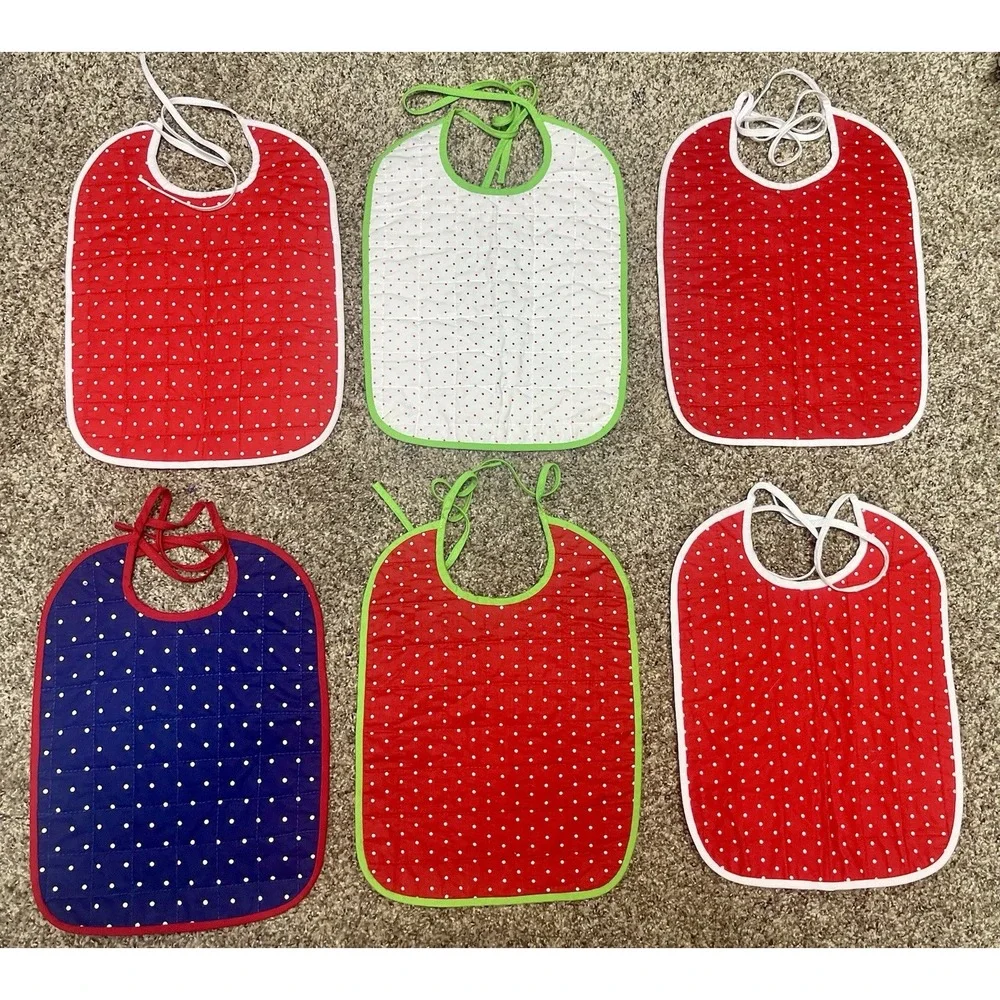 Lot Of 6 Quilted‎ Handmade Christmas Shirt protector Bib Large Size 12